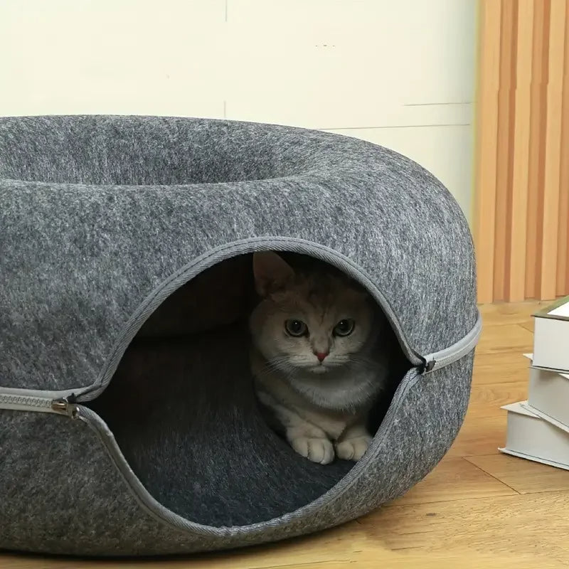 PurrNest - Cat Donut Bed & Tunnel
