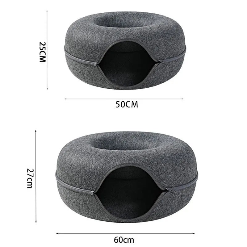 PurrNest - Cat Donut Bed & Tunnel