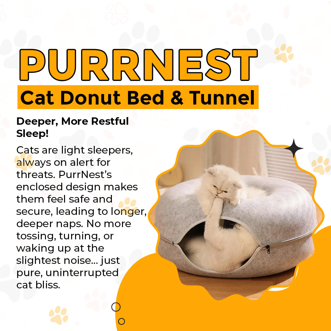 PurrNest - Cat Donut Bed & Tunnel