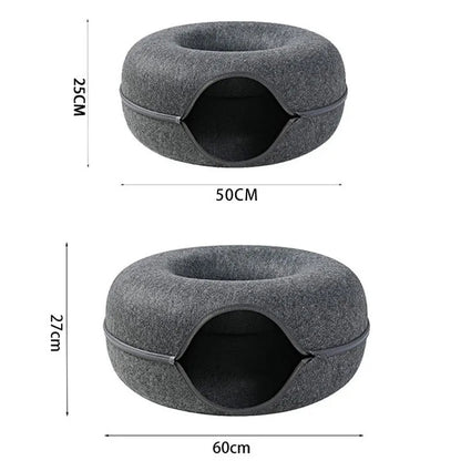 PurrNest - Cat Donut Bed & Tunnel