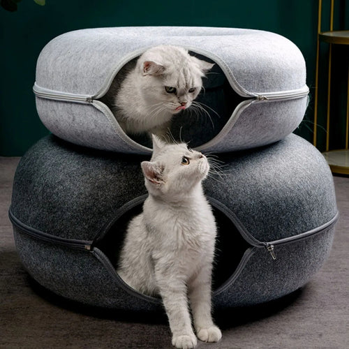 PurrNest - Cat Donut Bed & Tunnel