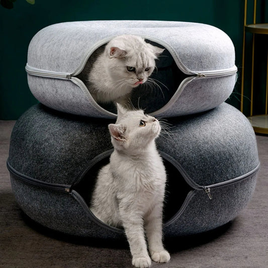 PurrNest - Cat Donut Bed & Tunnel